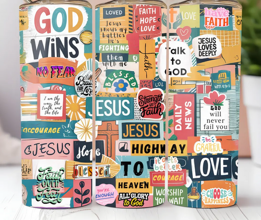 God Wins-20oz Skinny Tumbler