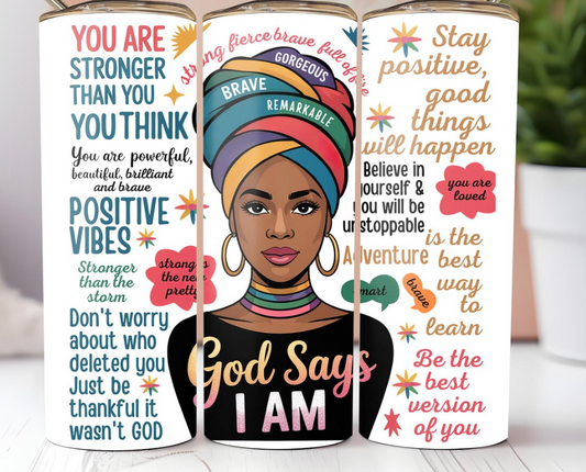 Black Girl Inspiration-20oz Skinny Tumbler
