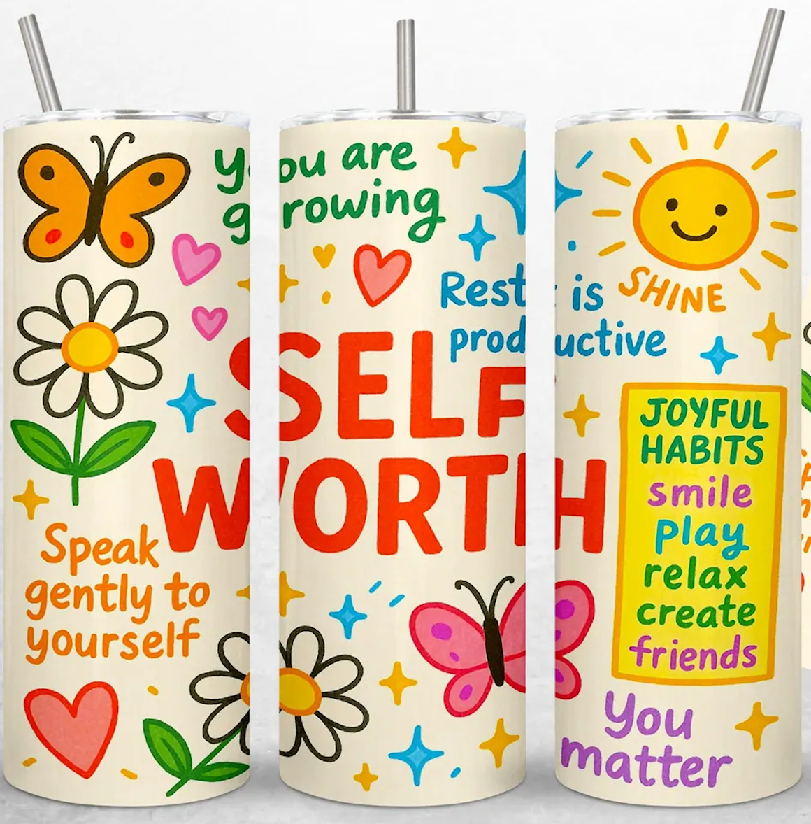 Self Worthy-20oz Skinny Tumbler