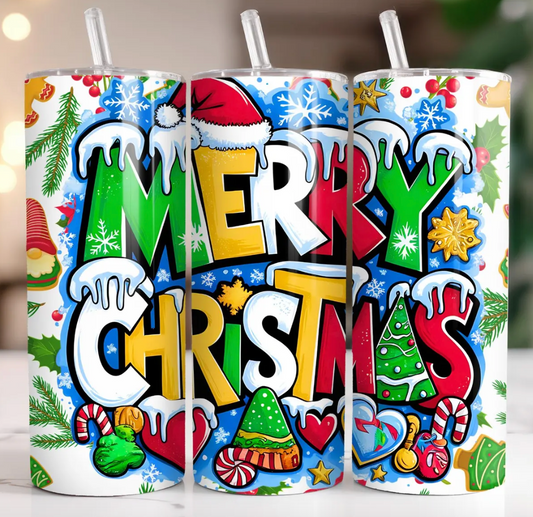 Merry Christmas-20oz Skinny Tumbler