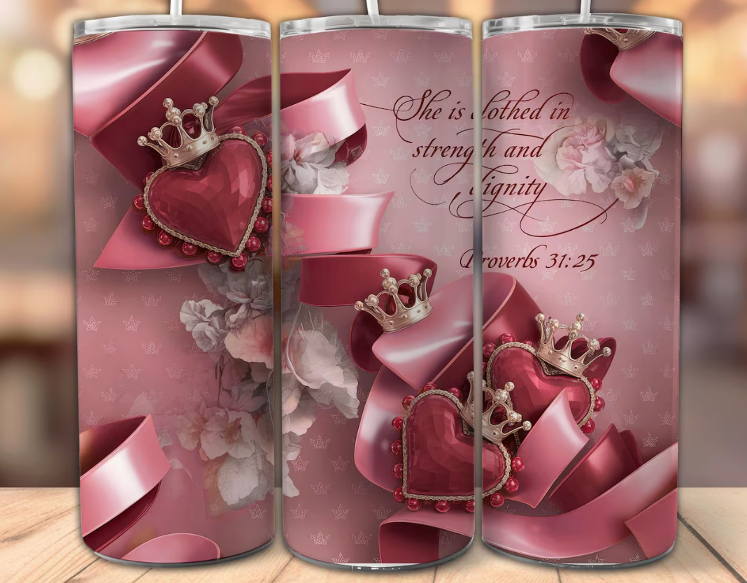 She Is Bible Verse -Tumbler Wrap -20oz Skinny Tumbler
