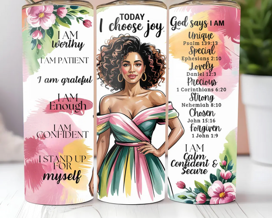 Self Love Affirmation-Tumbler Wrap -20oz Skinny Tumbler