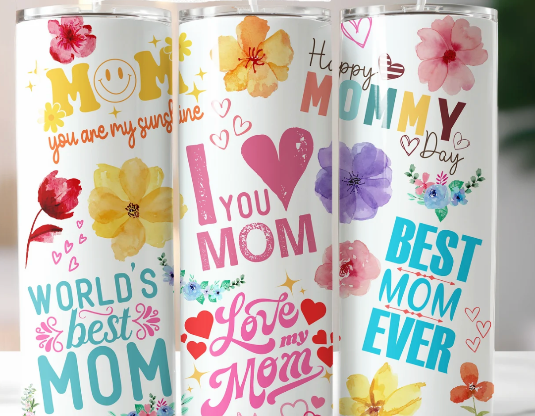Mother's Day Quote Mom Quote Floral 20oz Skinny Tumbler