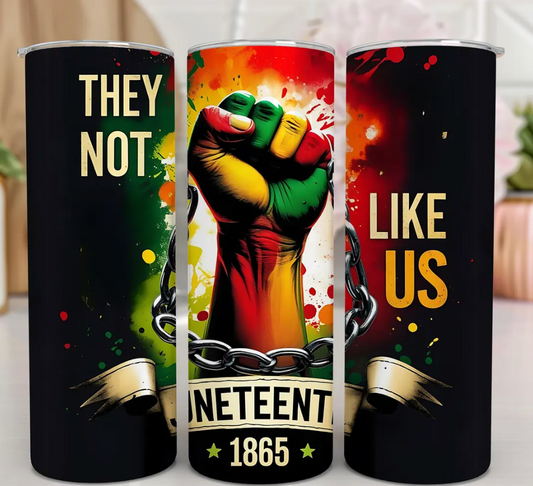 Juneteenth They not like us  1865-20oz Skinny Tumbler