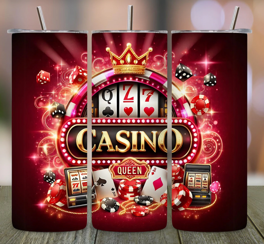 Casino Queen Tumbler Wrap Tumbler-20oz Skinny Tumbler