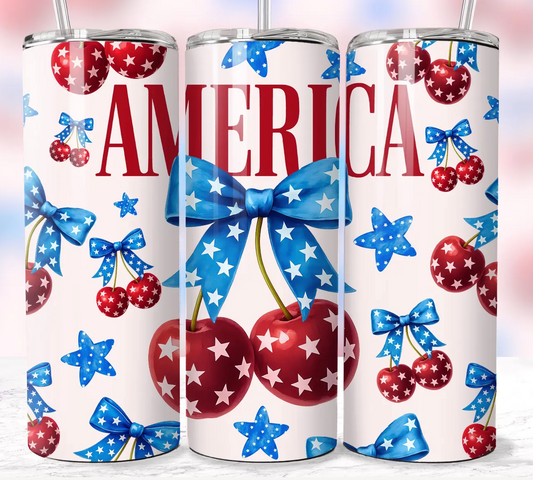 America Cherries Coquette  -20oz Skinny Tumbler