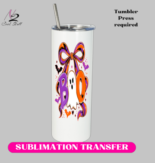Boo- -20oz Skinny Tumbler (NOT A WRAP AROUND)