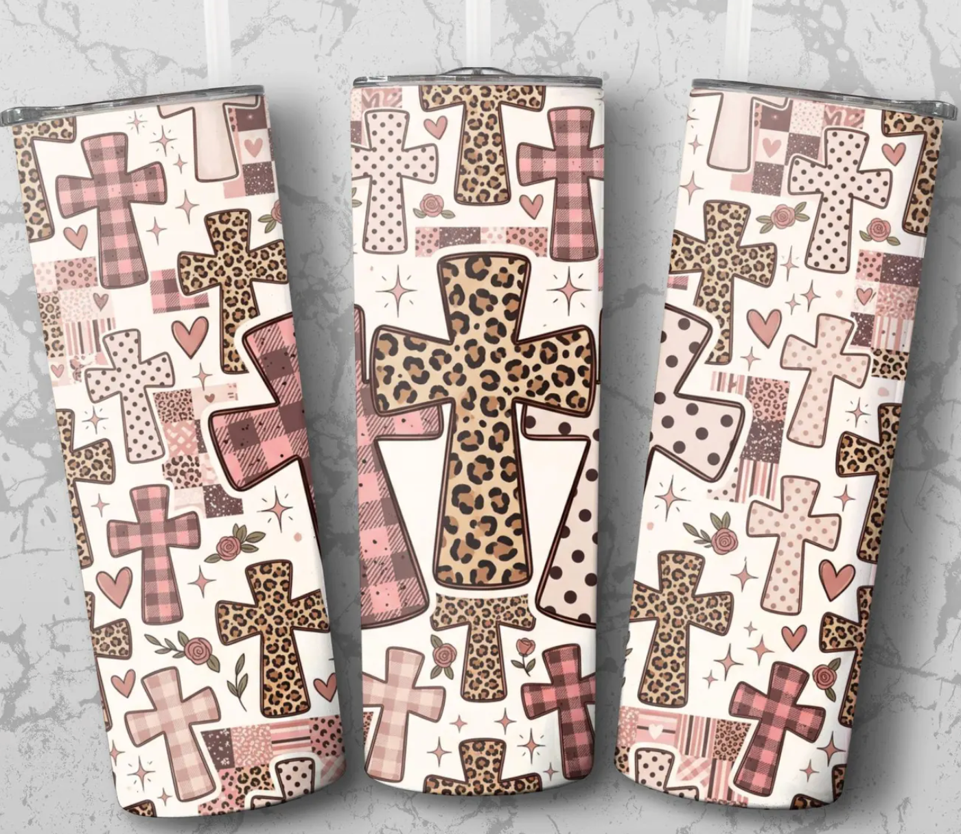 Christian Cross -20oz Skinny Tumbler