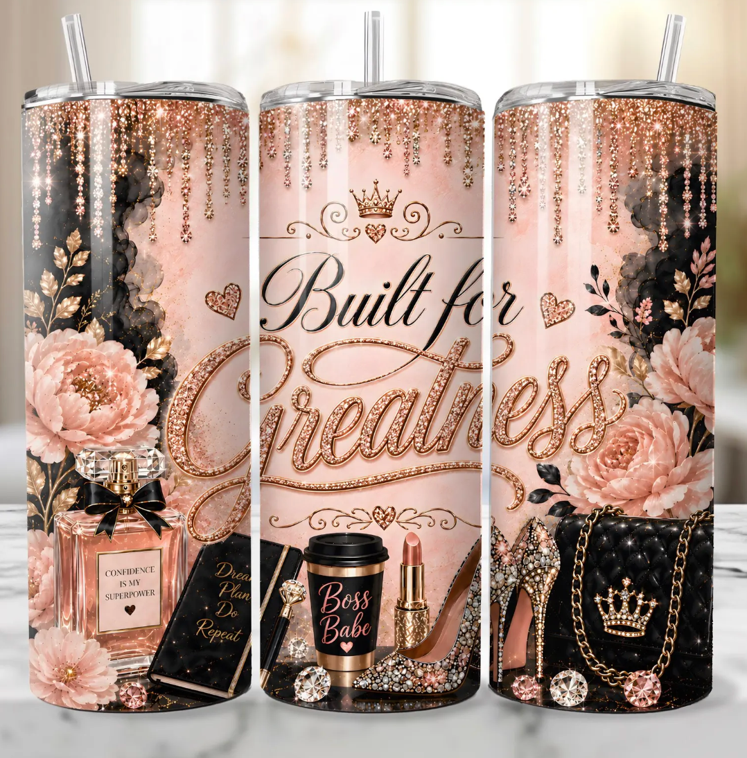 Built for Greatness Boss Babe -20oz Skinny Tumbler