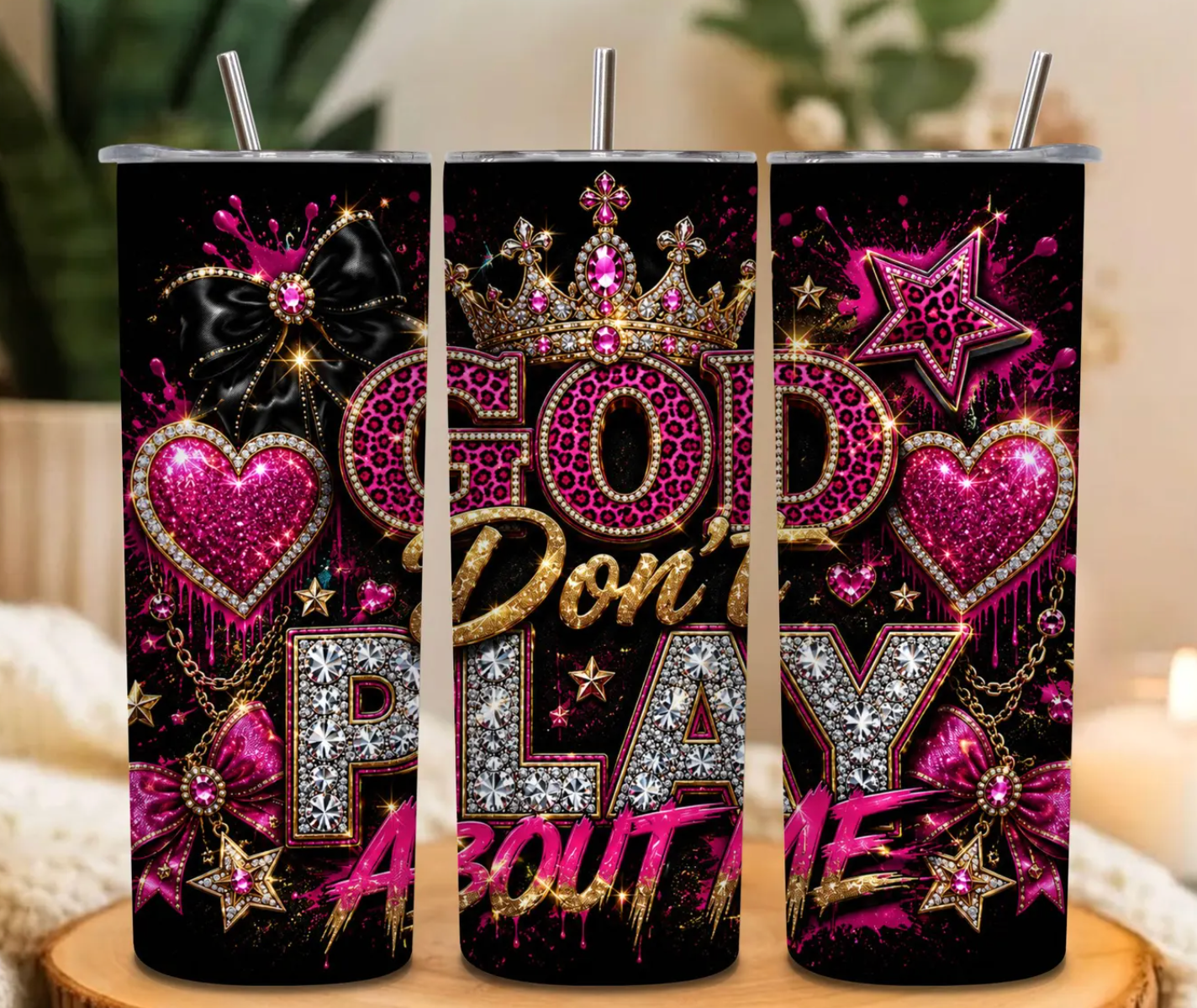 God Don’t Play About Me -20oz Skinny Tumbler