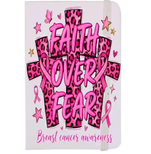 Faith over Fear (Three Cross)  (Breast Cancer Awareness month )-UV DTF