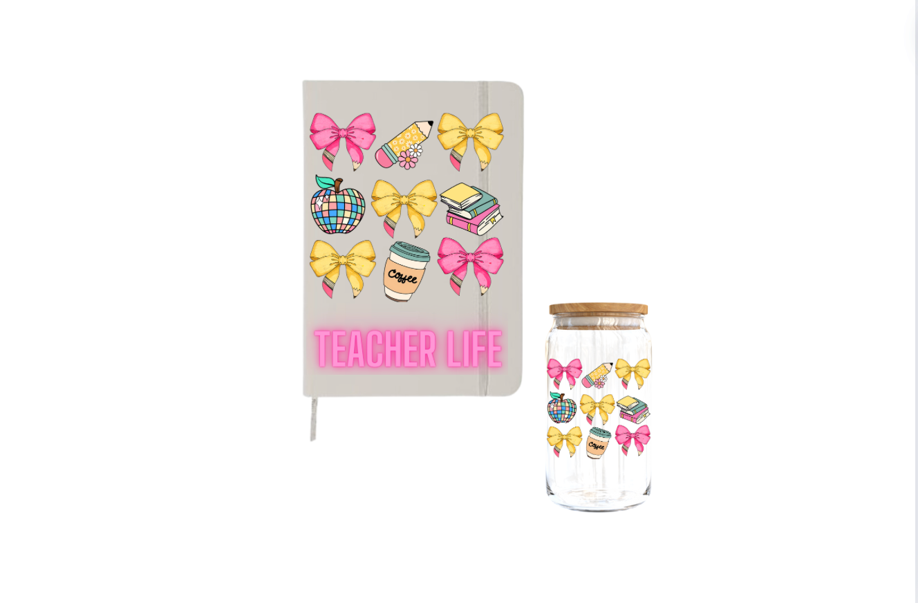 Teacher Life , Ribbon| Journal UV DTF DECAL
