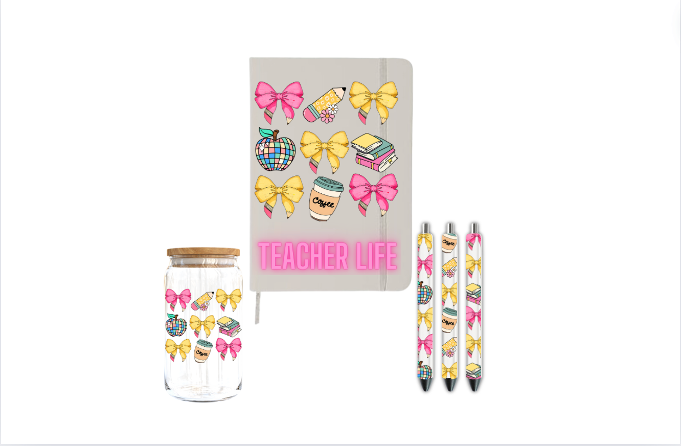 Teacher Life , Ribbon| Journal UV DTF DECAL