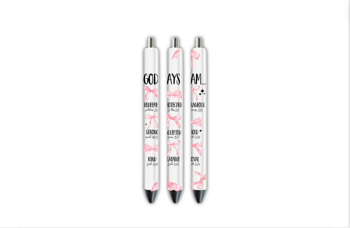 God Says I am -pink ribbon| Journal UV DTF DECAL