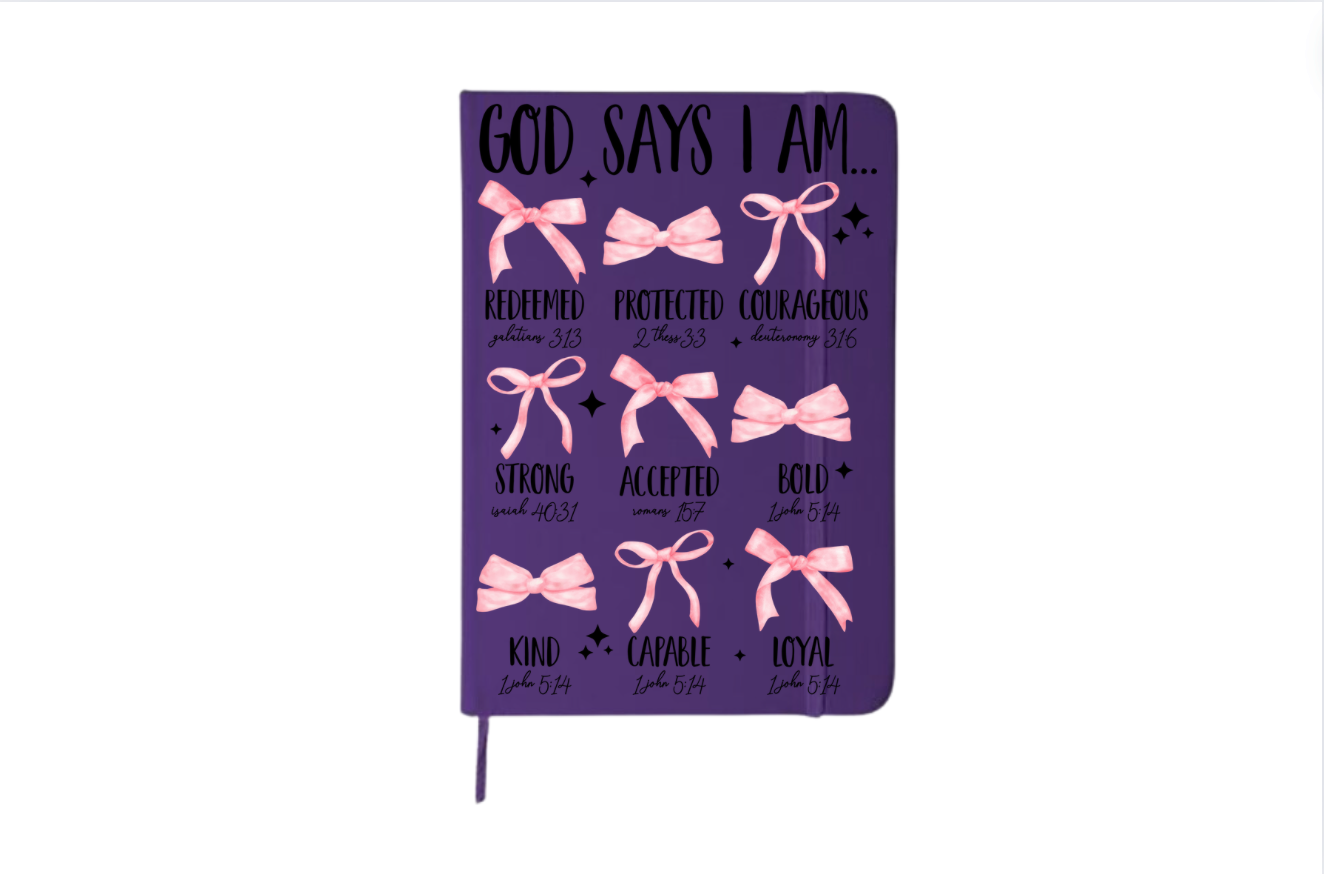 God Says I am -pink ribbon| Journal UV DTF DECAL