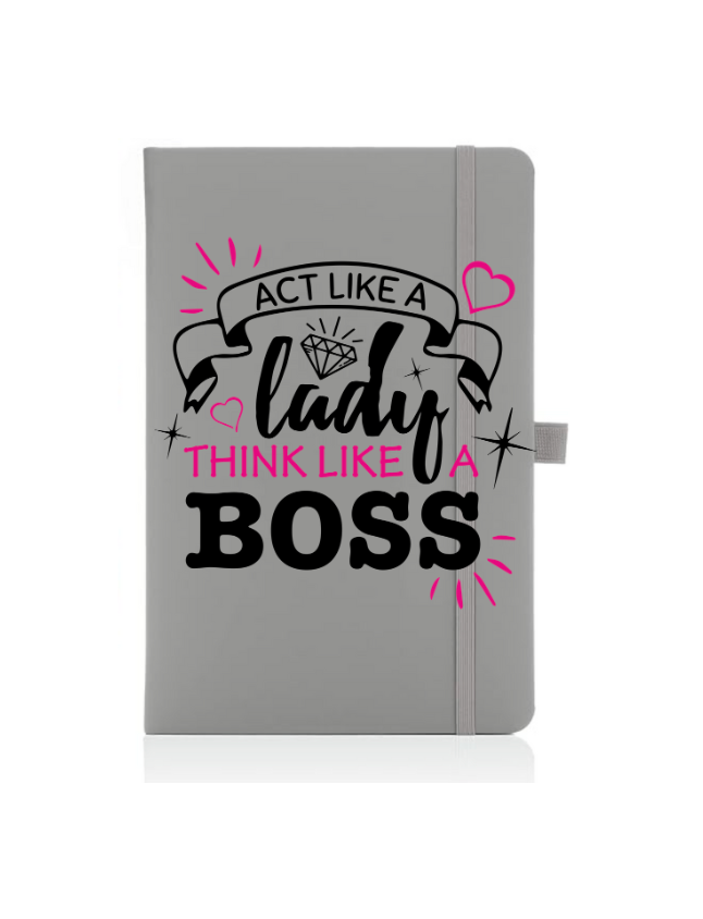Act like a Lady think like a boss- Journal UV DTF DECAL