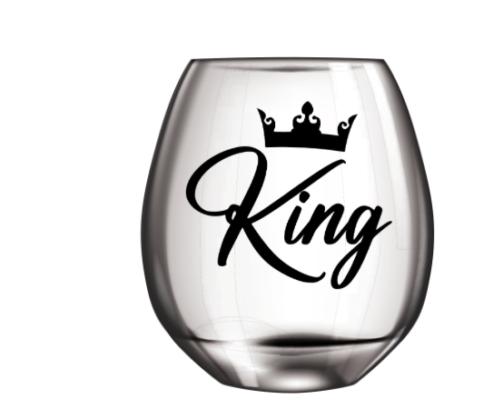 King or Queen - UV DTF DECAL 3''  *Can be applied on Wine or Glass Can*