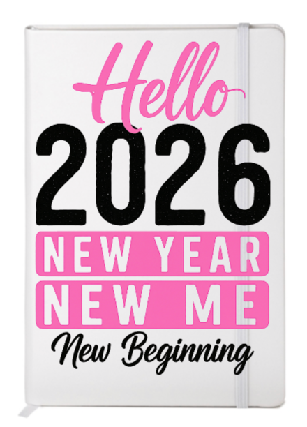 Hello 2026 New New year (pink)- (Inspiration related)-UV DTF