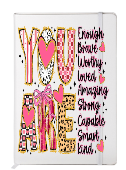 You are ( affirmation ) (pink hearts)-UV DTF