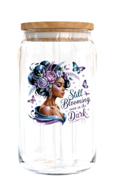 Still Blooming, even in the dark (Melanin Christian related) -Journal UV DTF DECAL