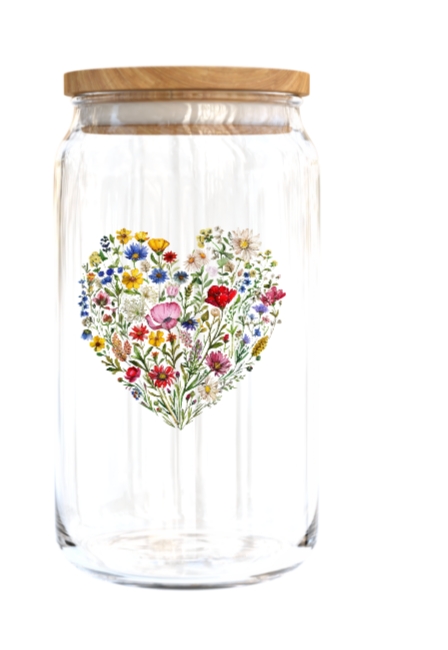 Flower heart- Journal UV DTF DECAL