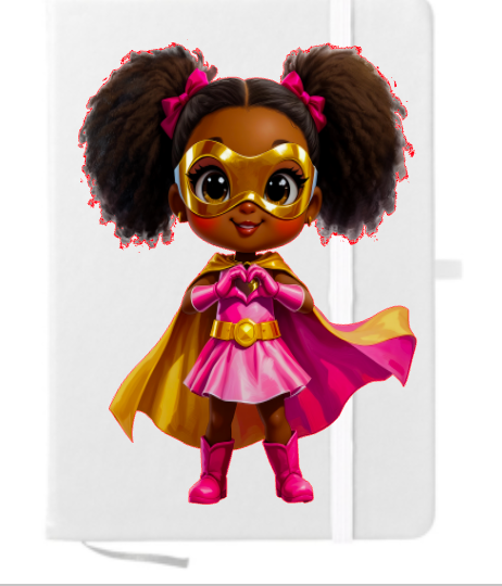 Little Girl Super Pink Hero (Black girl) -UV DTF