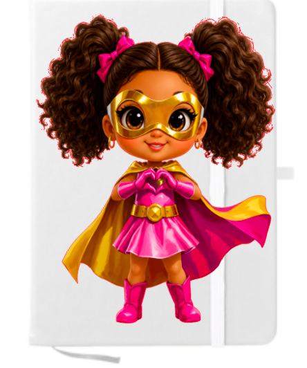 Little Girl Pink Super Hero (Latino) -UV DTF