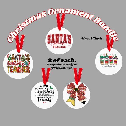 Teachers  - UV DTF DECAL ORNAMENT BUNDLE
