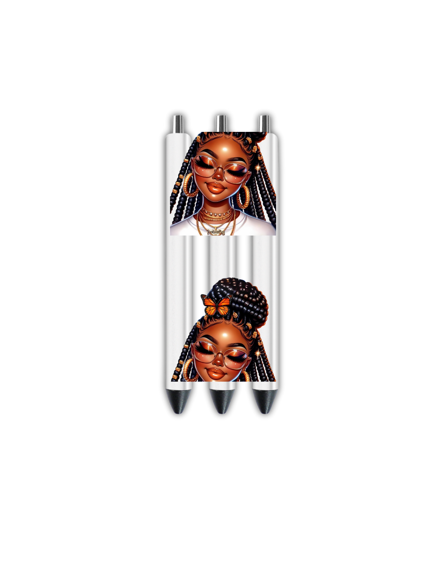 Pretty Lady with braids - Journal UV DTF