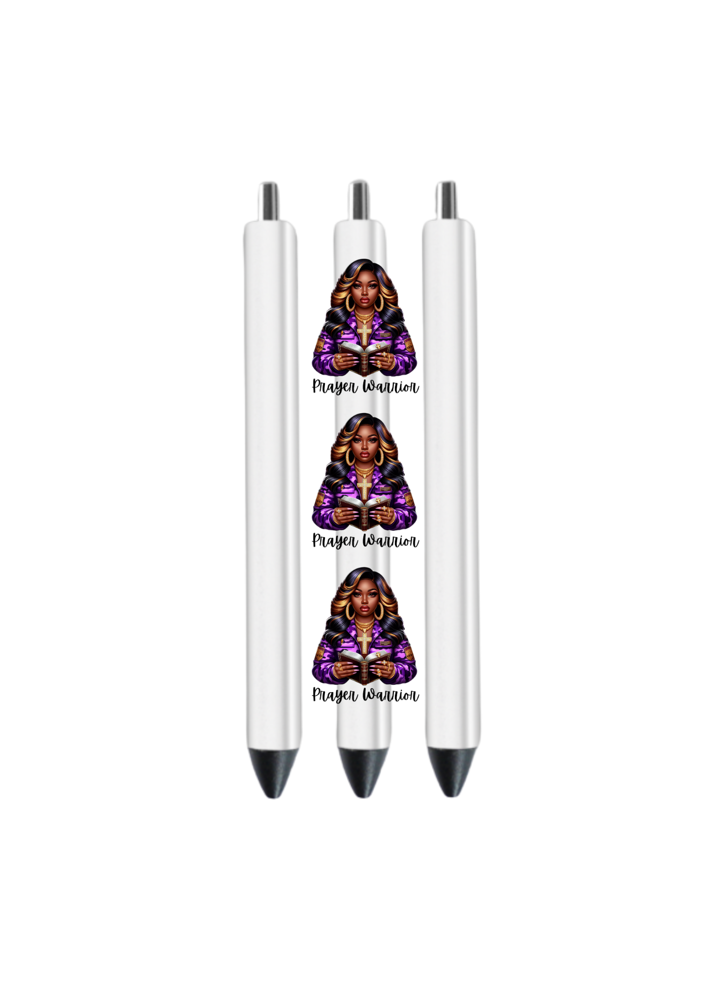 Prayer Warrior in purple-(Christian & Melanin related)-UV DTF