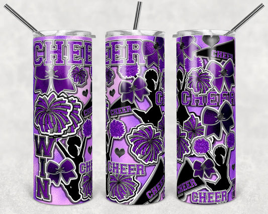 Cheer (Purple) -20oz Skinny Tumbler