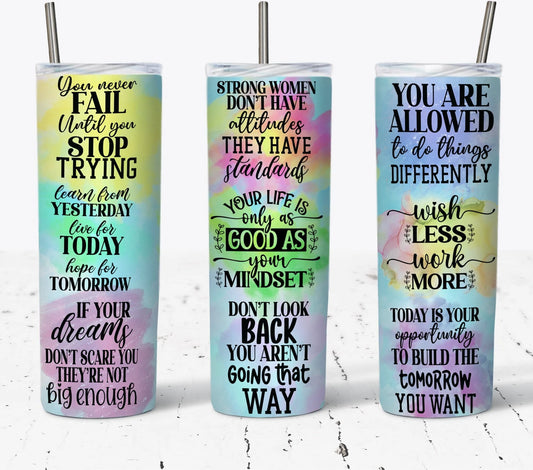 Motivational Tumbler-20oz Skinny Tumbler