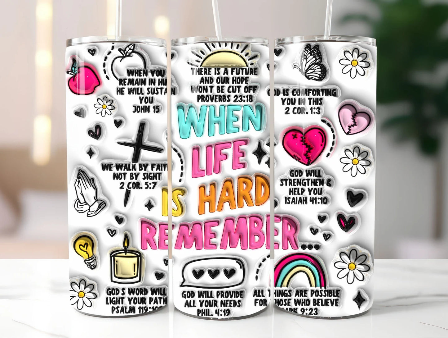 When life is hard remember s-Tumbler Wrap -20oz Skinny Tumbler