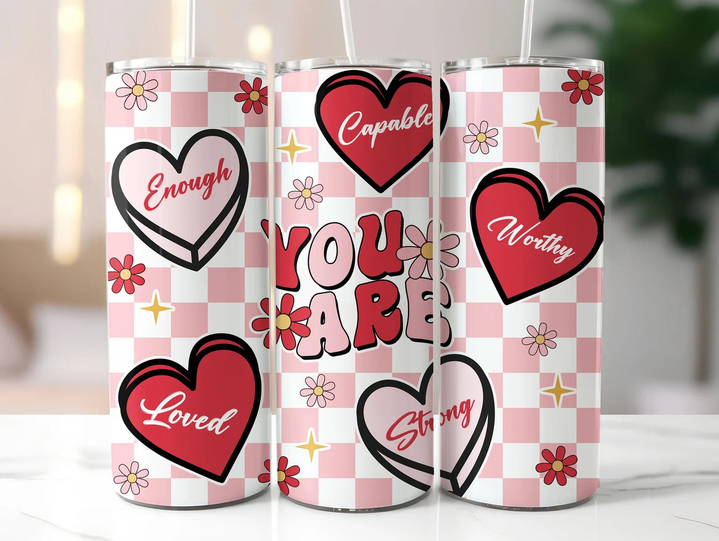 You Are Retro Valentine-Tumbler Wrap -20oz Skinny Tumbler