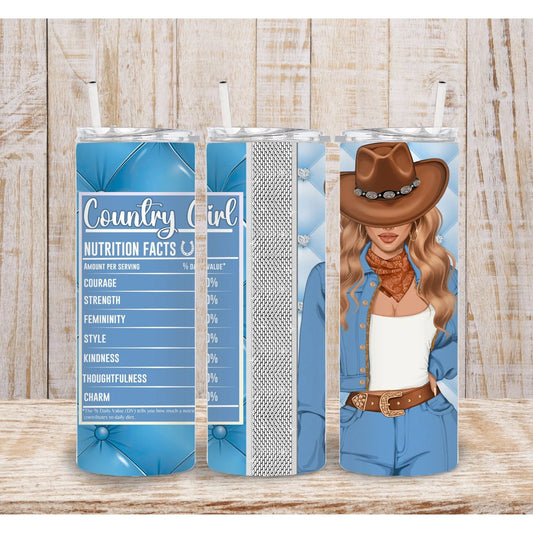 Glam Country Girl-20oz Skinny Tumbler