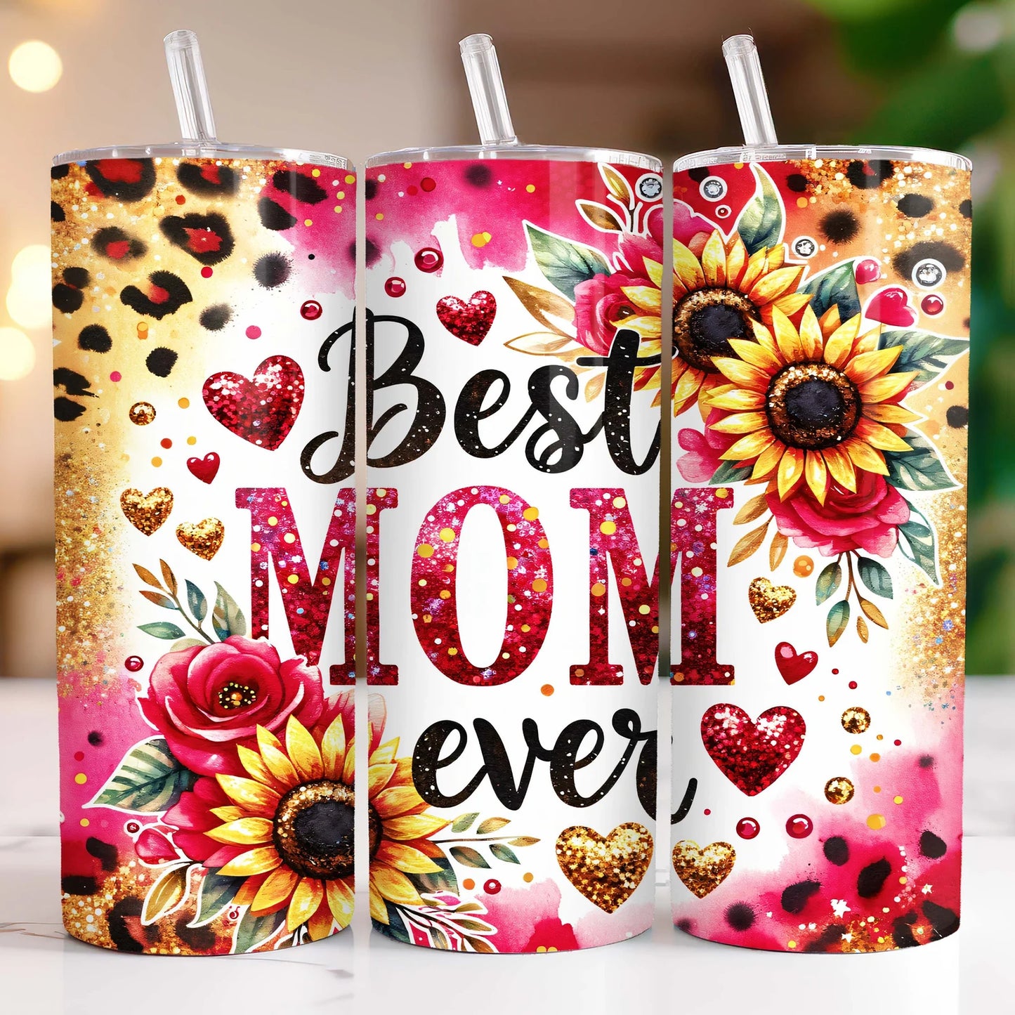 Best mom ever -Tumbler Wrap -20oz Skinny Tumbler