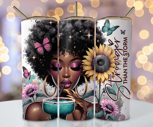 Stonger than the storm -20oz Skinny Tumbler