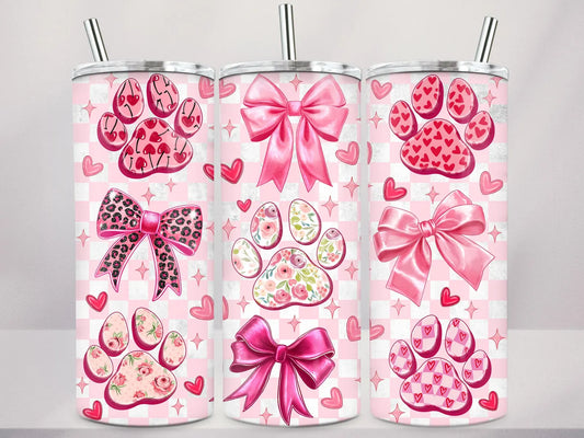 Dog Valentine Coquette -20oz Skinny Tumbler