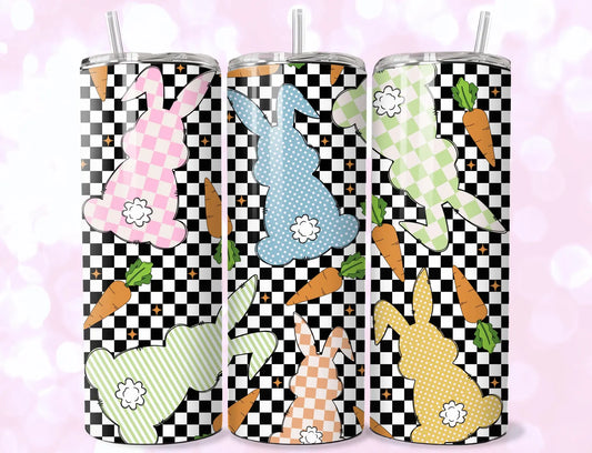 Retro Easter Bunny-Tumbler Wrap -20oz Skinny Tumbler