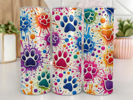 Dog Paw Prints -20oz Skinny Tumbler