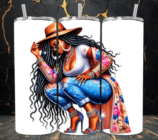 Black Queen Affirmations -20oz Skinny Tumbler