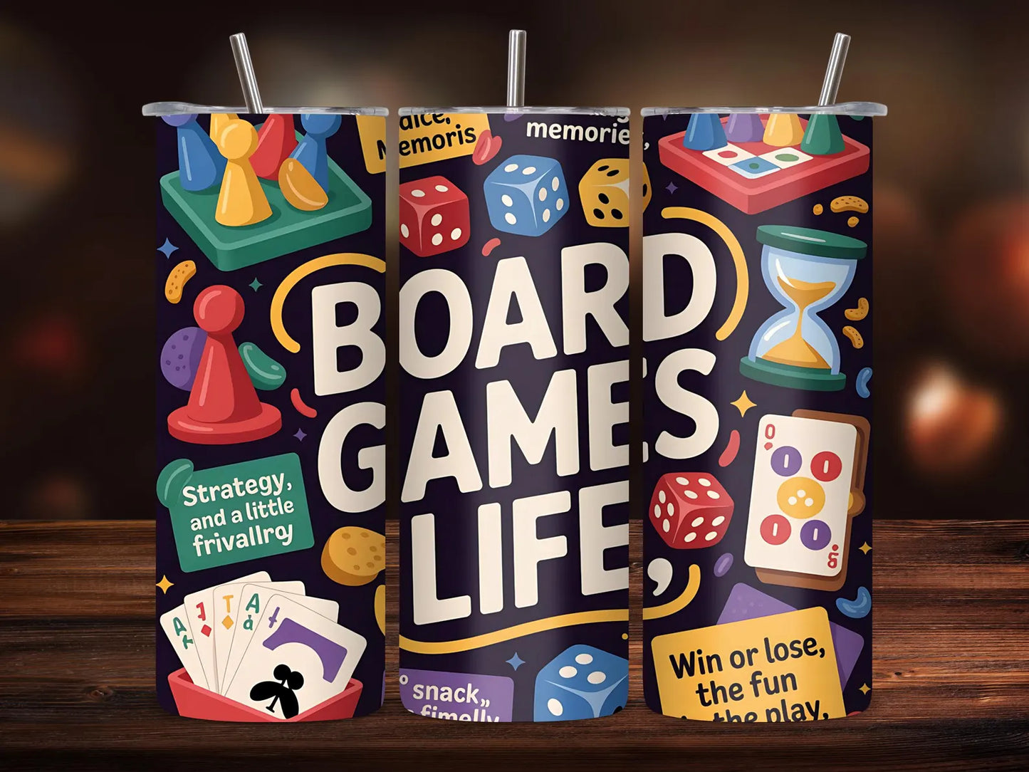 Board games life-20oz Skinny Tumbler