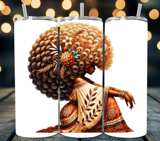 Large afro -20oz Skinny Tumbler