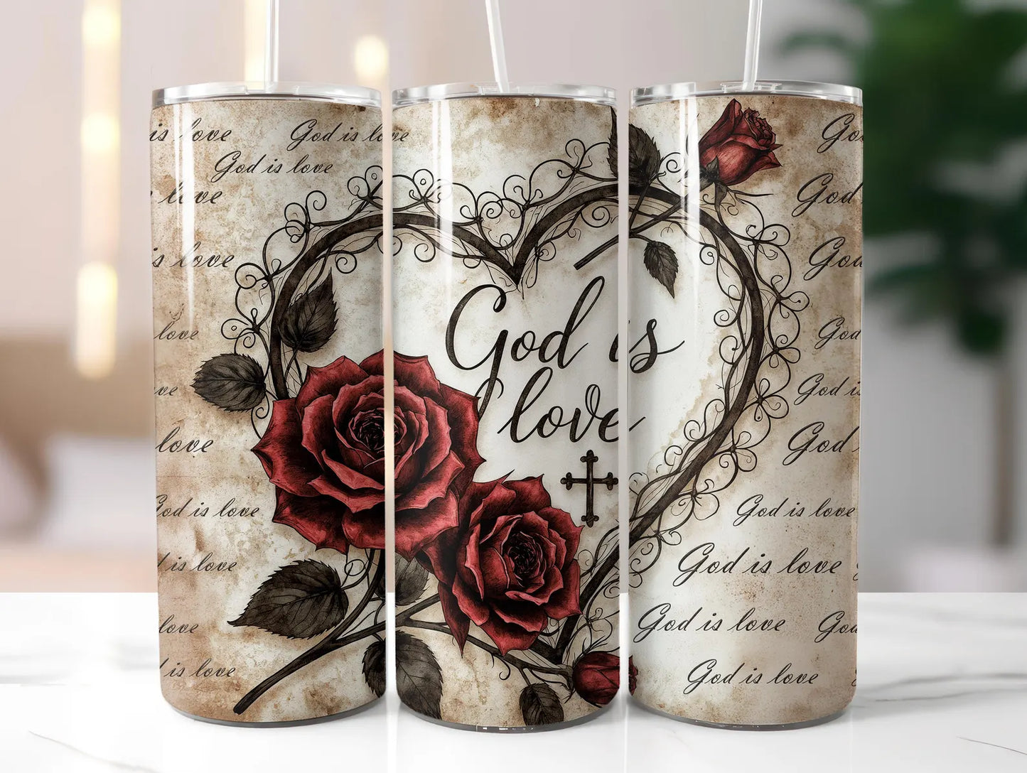God Is Love -20oz Skinny Tumbler