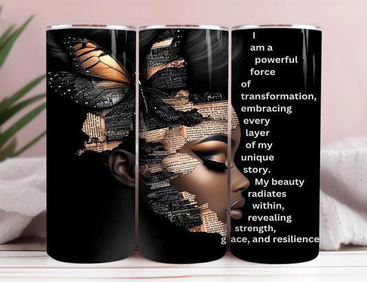 i am powerful force-20oz Skinny Tumbler