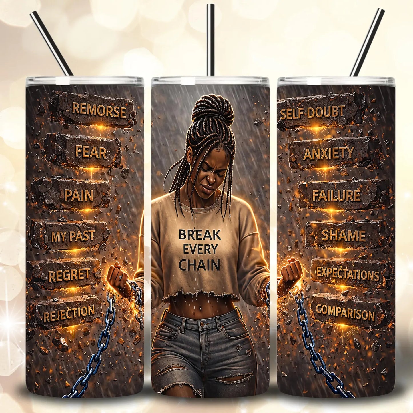 Break every chain-Tumbler Wrap -20oz Skinny Tumbler