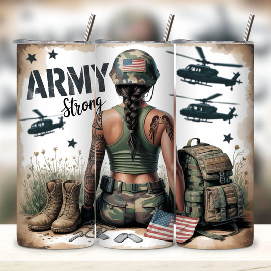 Army strong-20oz Skinny Tumbler