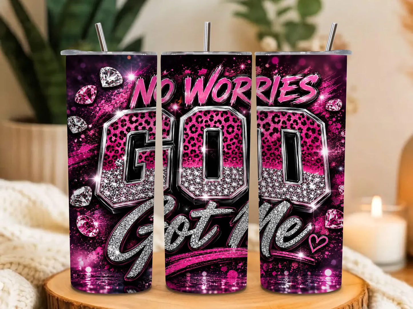 No Worries God Got Me -20oz Skinny Tumbler
