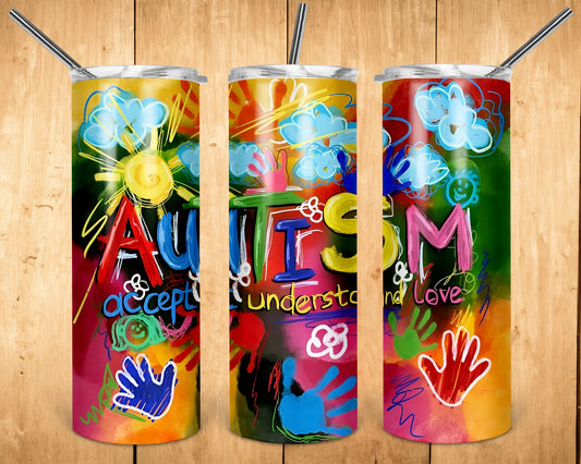 Autism  -20oz Skinny Tumbler