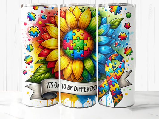 It'd okay to be different (Autism ) -20oz Skinny Tumbler